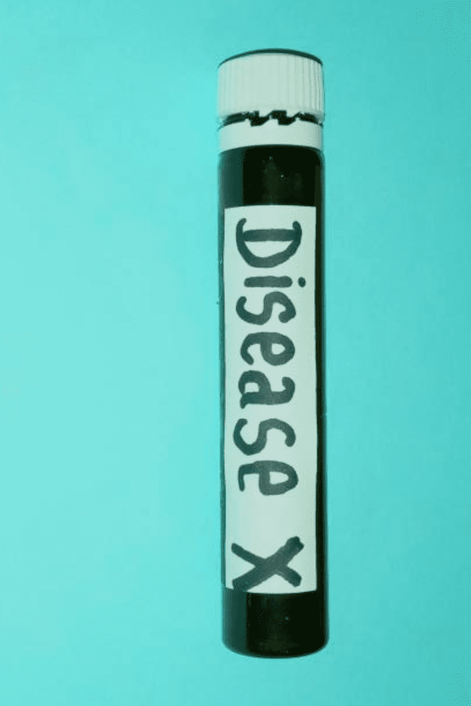 Image illustrates Image illustrates a Pinterest pin of COVID-19 Disease X..