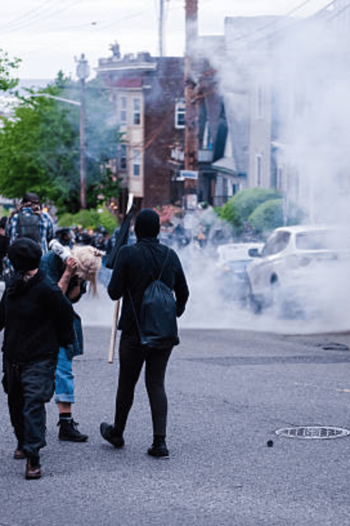 Image illustrates civil unrest.