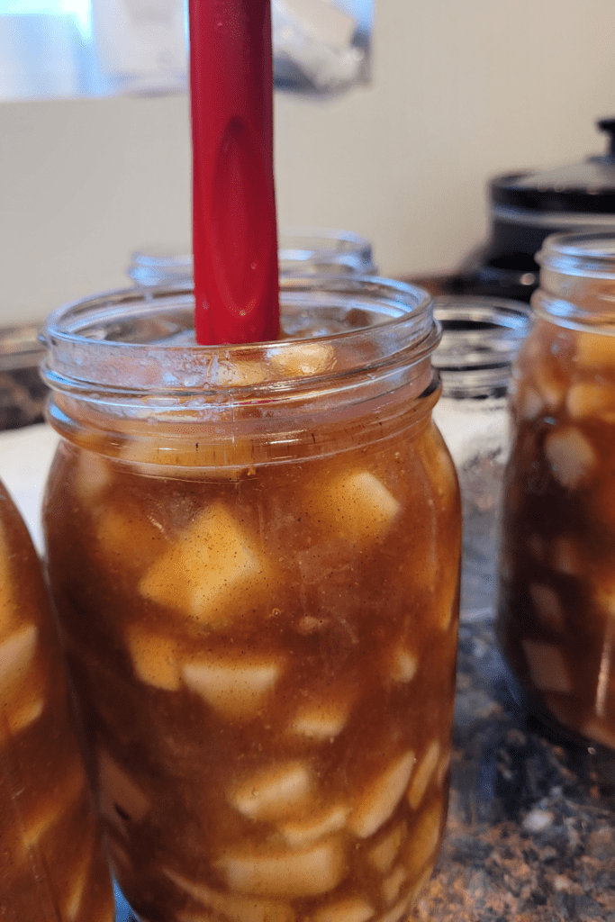 Image illustrates pear pie filling. 