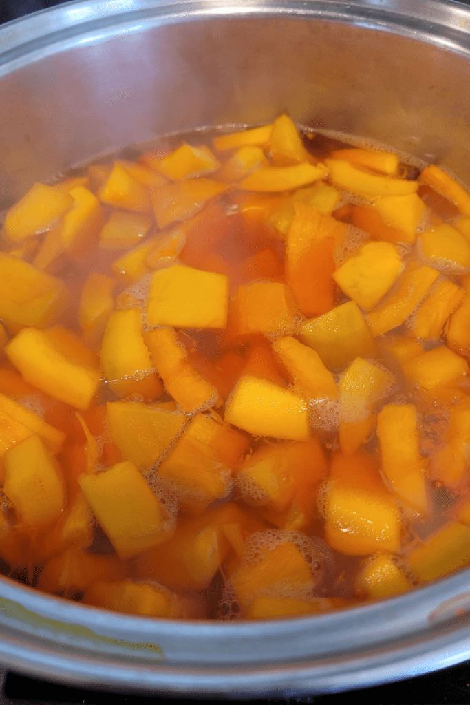 Image illustrates canned pumpkin.