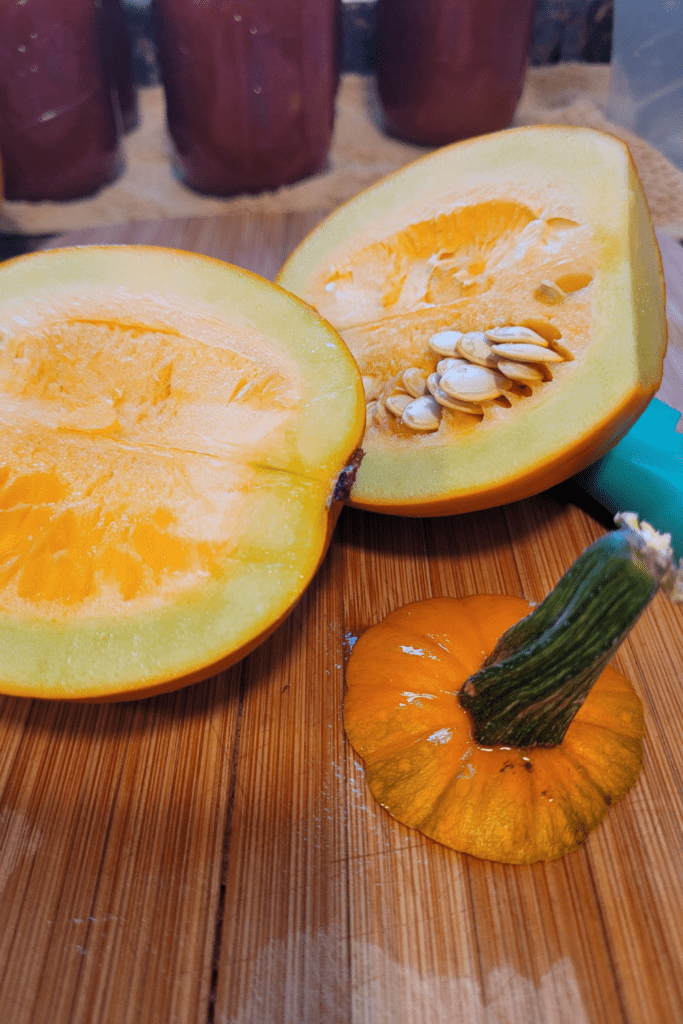 Image illustrates canned pumpkin.