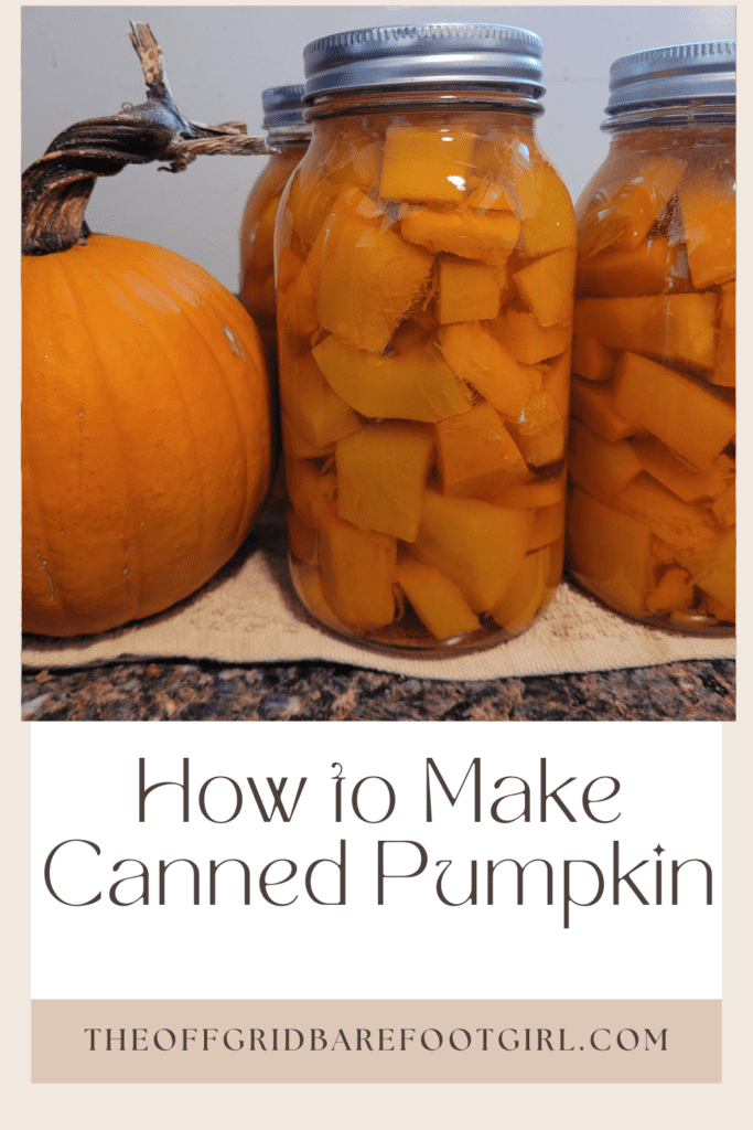 Image illustrates a Pinterest pin of canned pumpkin.