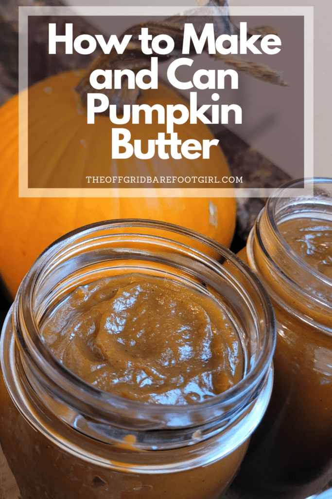 Image illustrates a Pinterest pin of pumpkin butter. 
