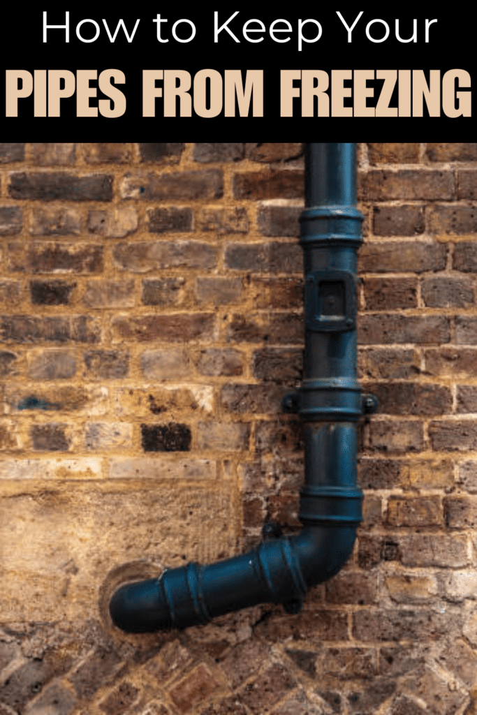 Image illustrates how to keep pipes from freezing.