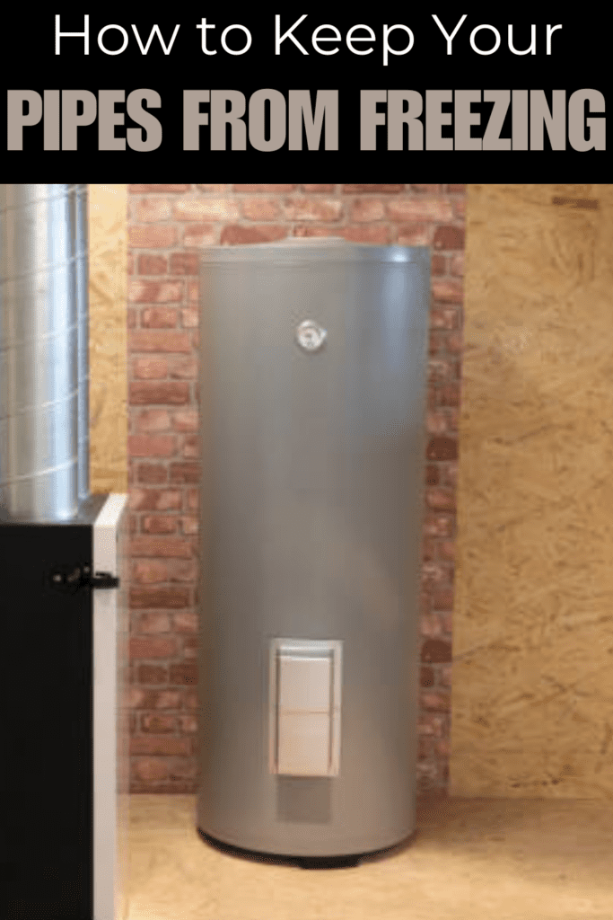 Image illustrates how to keep pipes from freezing.