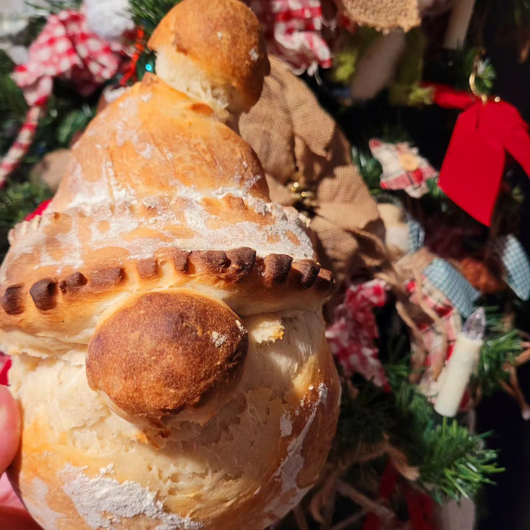 Image illustrates a sourdough gnome bread.