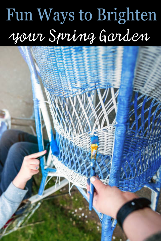 Image illustrates painted outdoor furniture for a spring garden.