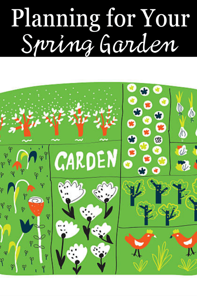 Image illustrates planning a vegetable garden layout.