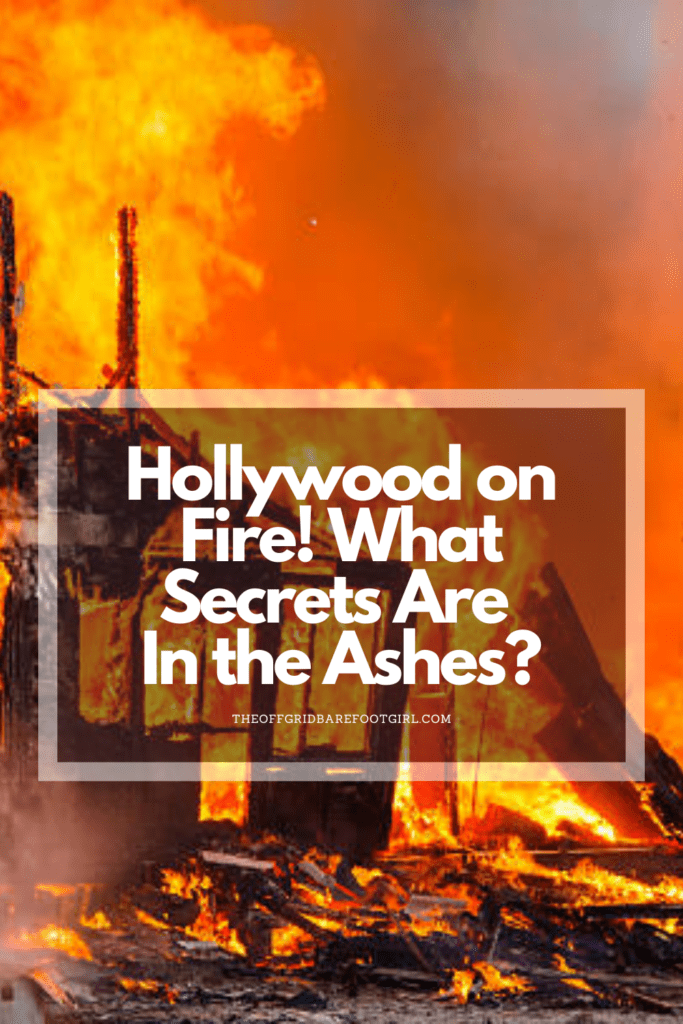 Image illustrates a Pinterest pin of Hollywood on fire.