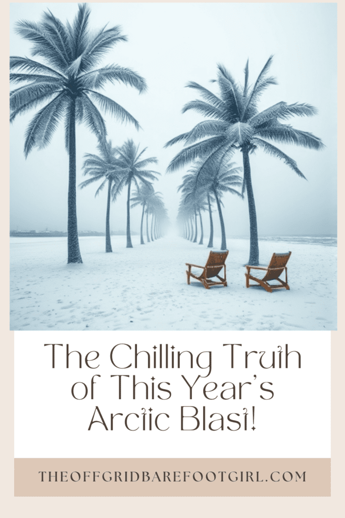 Image illustrates a Pinterest pin of an arctic blast.