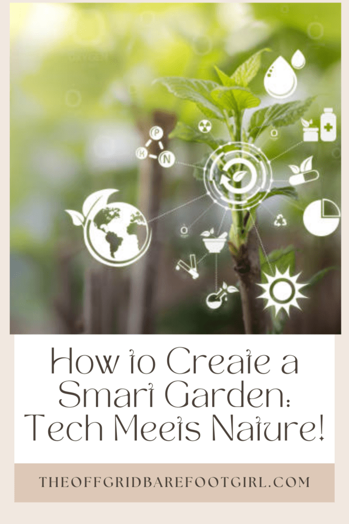 Image illustrates a Pinterest pin for a smart garden.