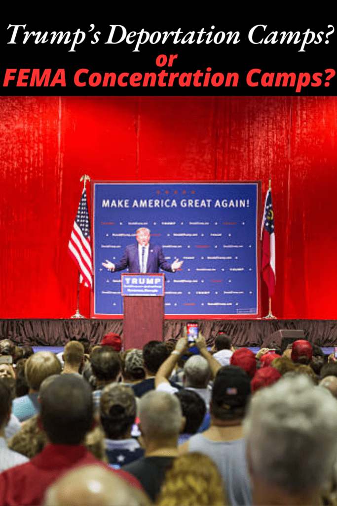 Image illustrates FEMA concentration camps.