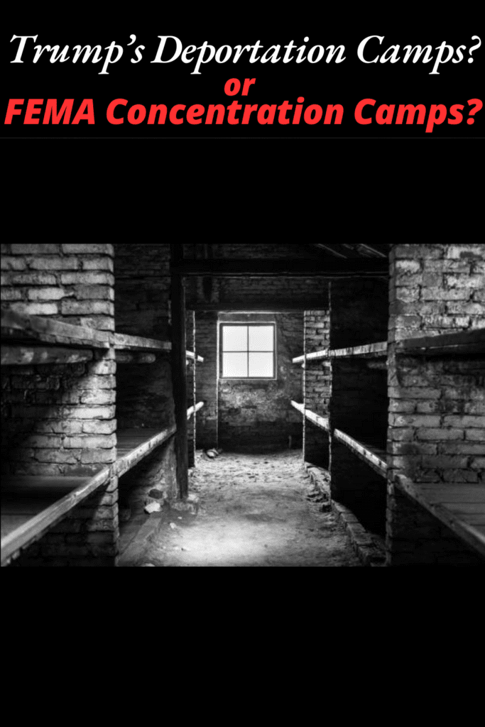 Image illustrates FEMA concentration camps.