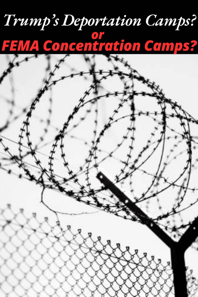 Image illustrates FEMA concentration camps.
