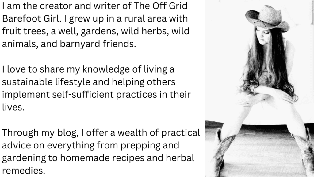 Image illustrates The Off Grid Barefoot Girl