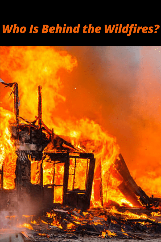 Image illustrates Hollywood on fire.