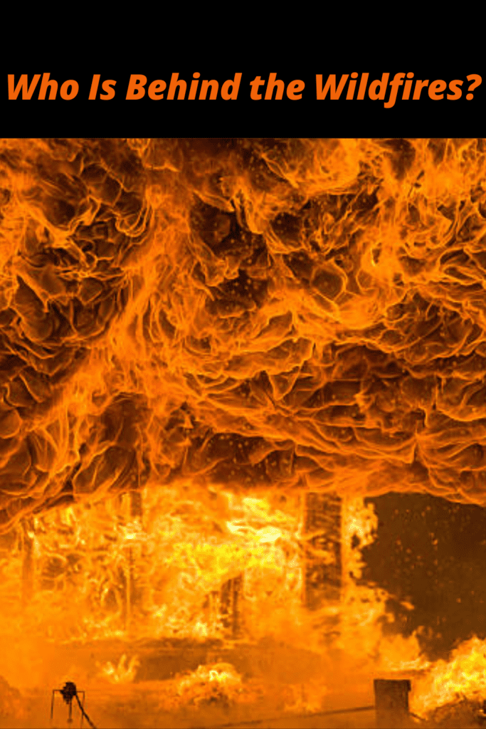 Image illustrates Hollywood on fire.