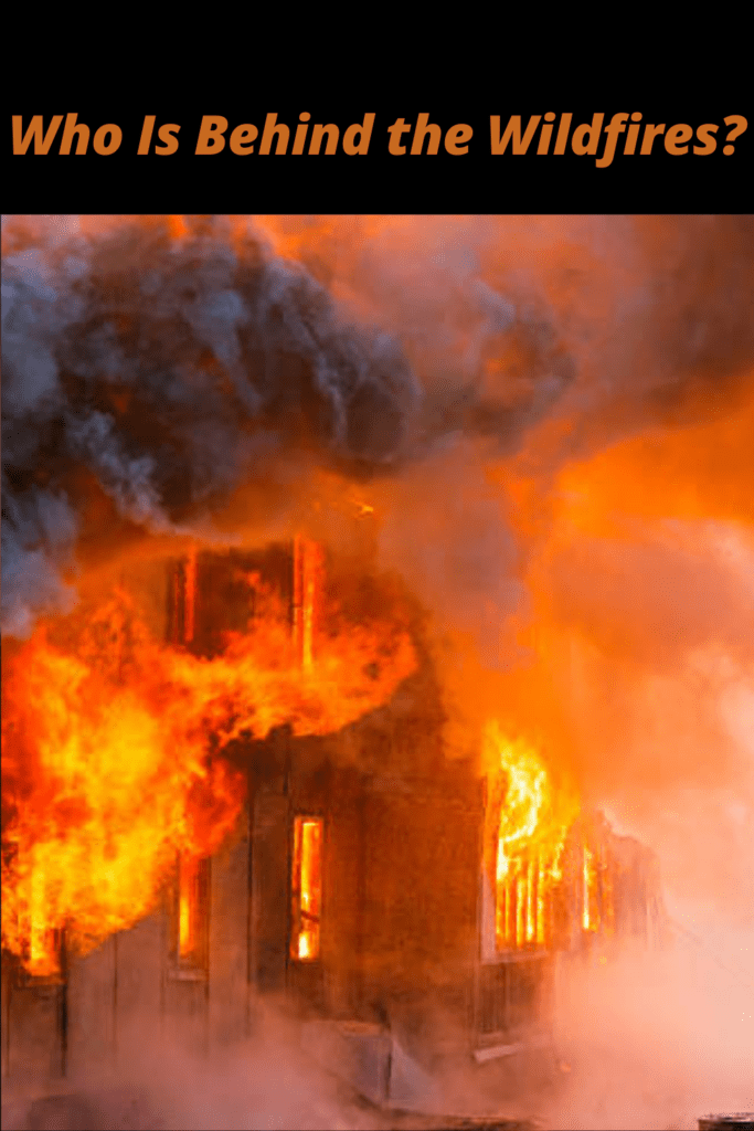 Image illustrates Hollywood on fire.