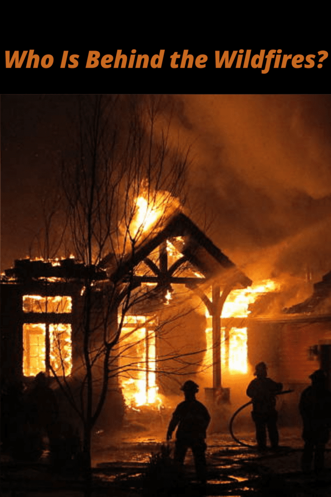 Image illustrates Hollywood on fire.