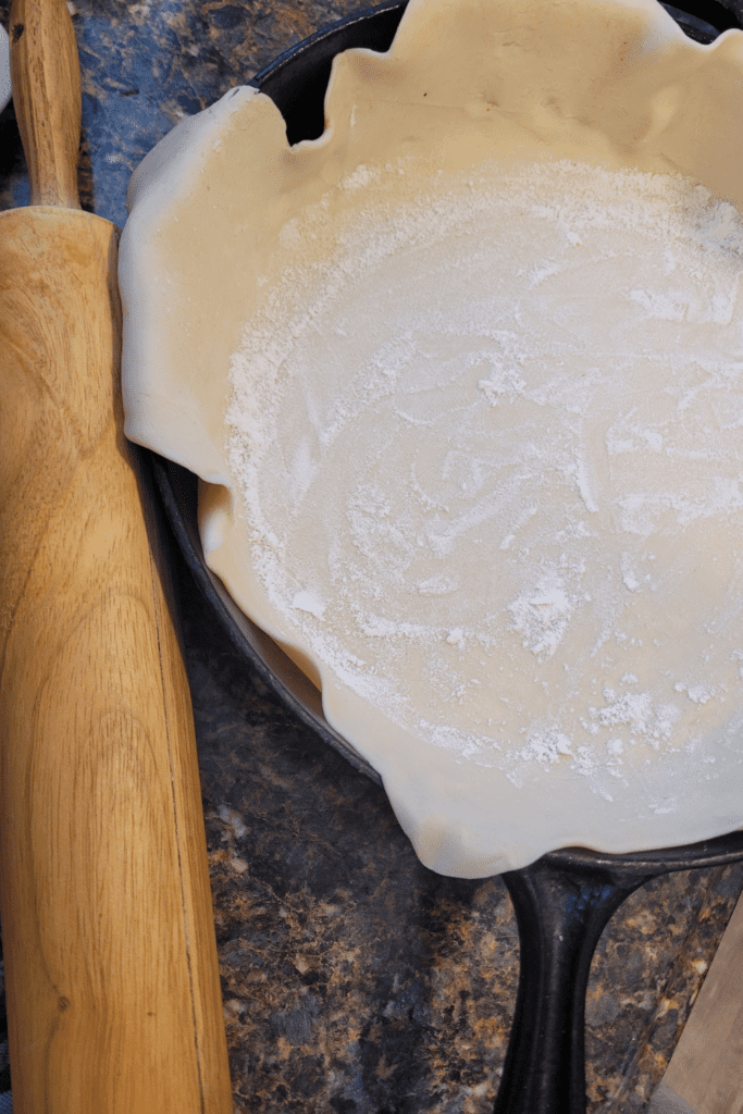 Image illustrates pie crust for cherry galette.
