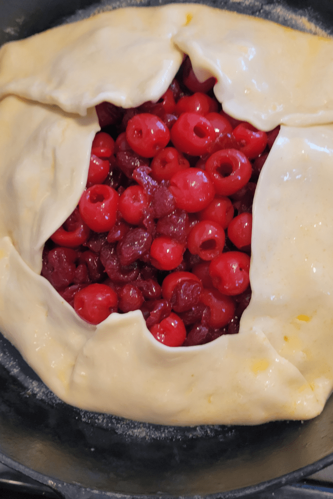 Image illustrates cherry galette.