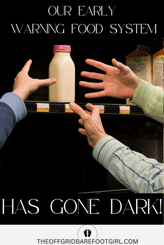 Image illustrates an empty grocery store demonstrating the famine early warning system failure.
