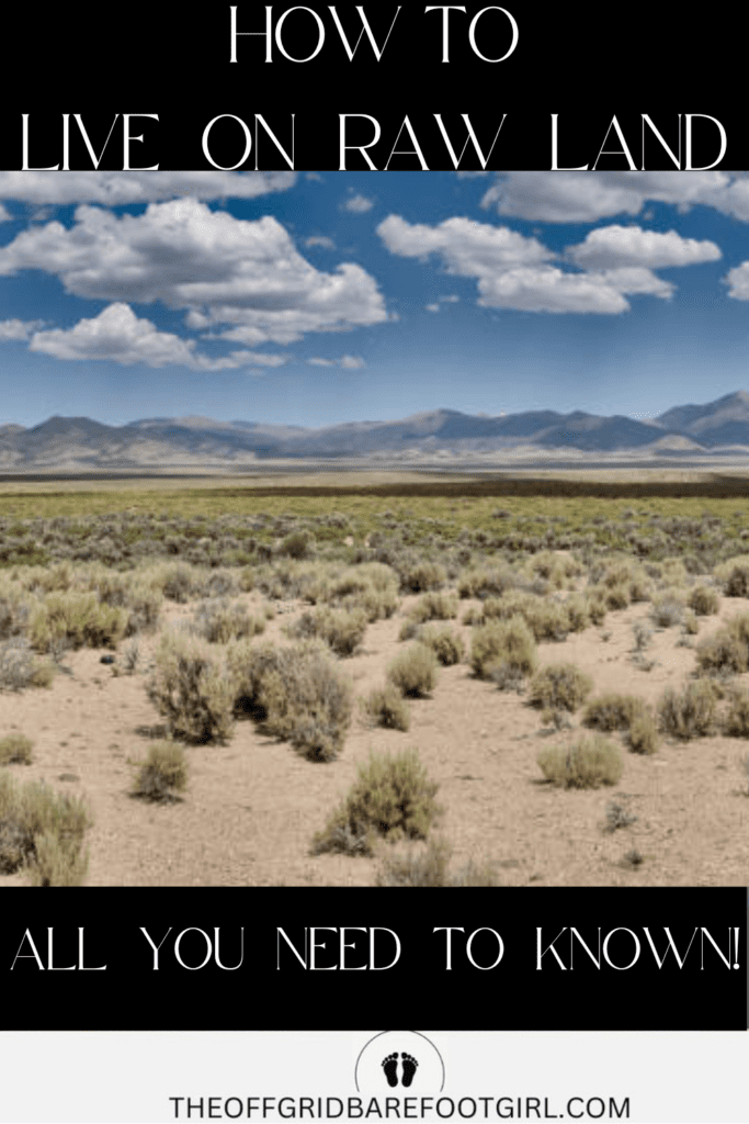 Image illustrates raw land in the high desert demonstrating how to live on raw land.
