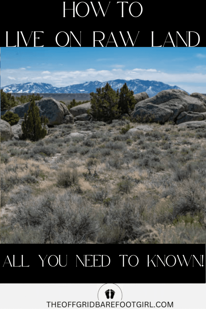 Image illustrates raw land in the high desert demonstrating how to live on raw land.
