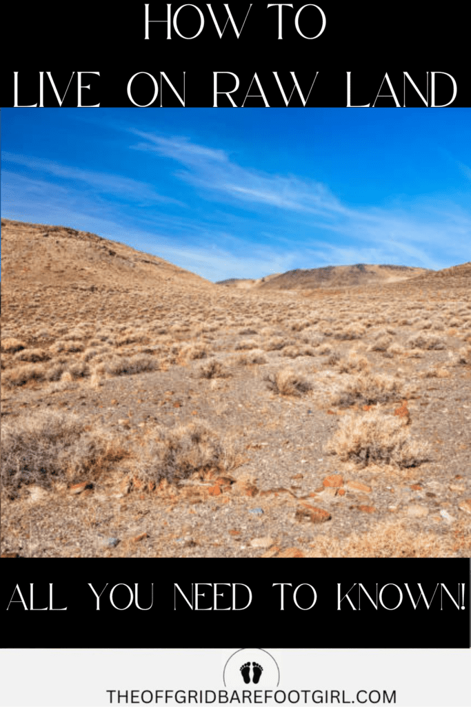 Image illustrates raw land in the high desert demonstrating how to live on raw land.
