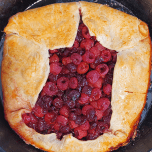 Image illustrates cherry galette.