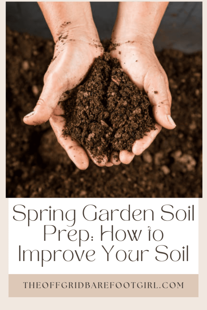 Image illustrates a Pinterest pin of soil for a spring garden.