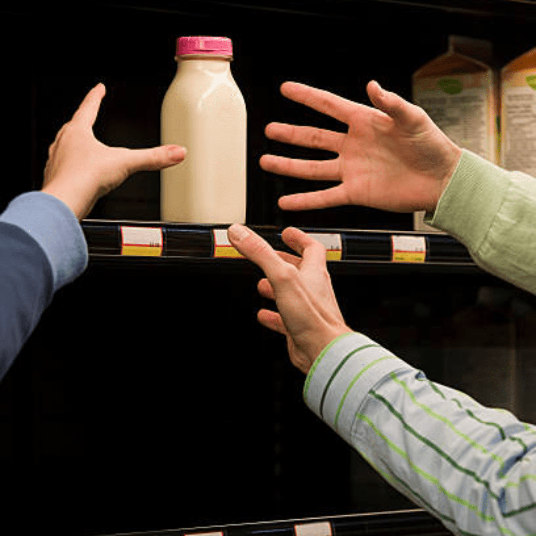 Image illustrates an empty grocery store demonstrating the famine early warning system failure.