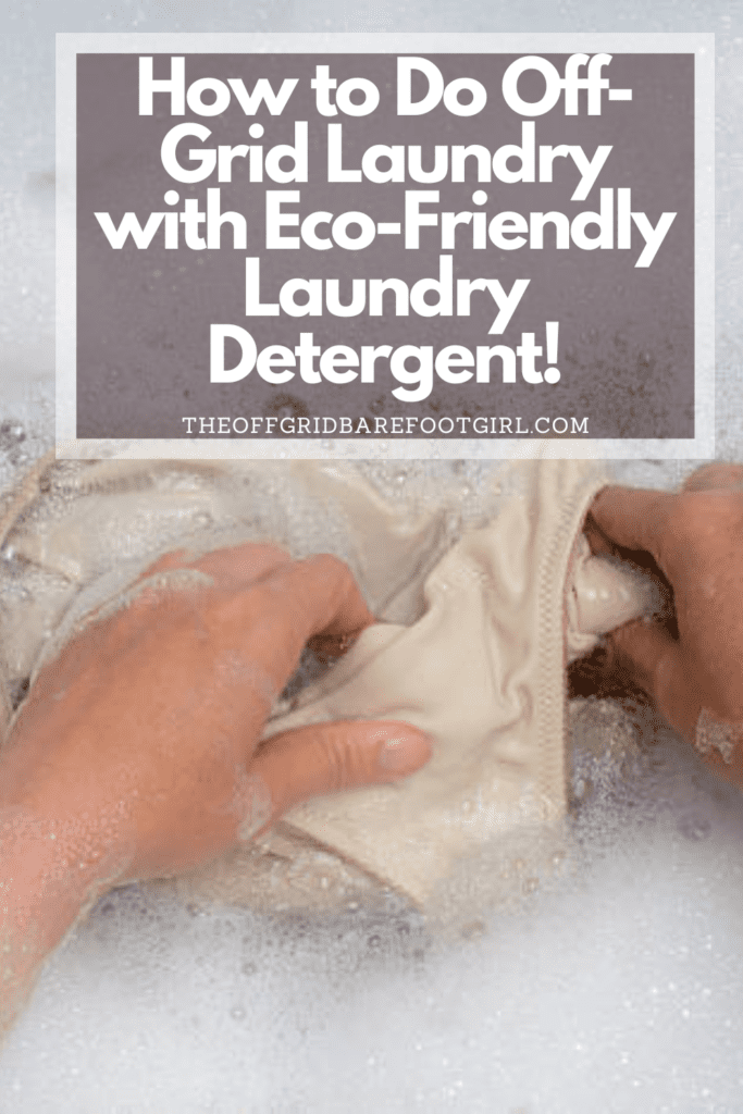 Image illustrates a Pinterest pin of eco friendly laundry detergent.