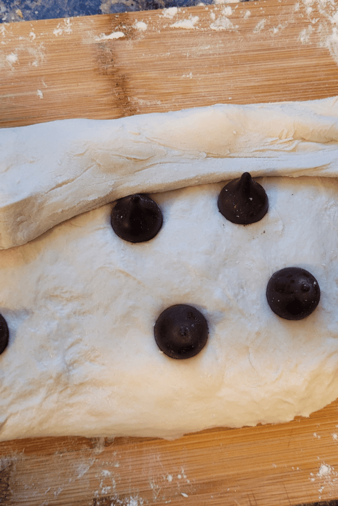 Image illustrates Hershey's Kisses sourdough bread.