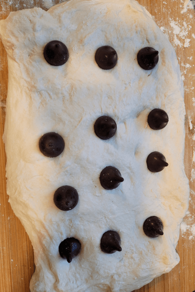 Image illustrates Hershey's Kisses sourdough bread.