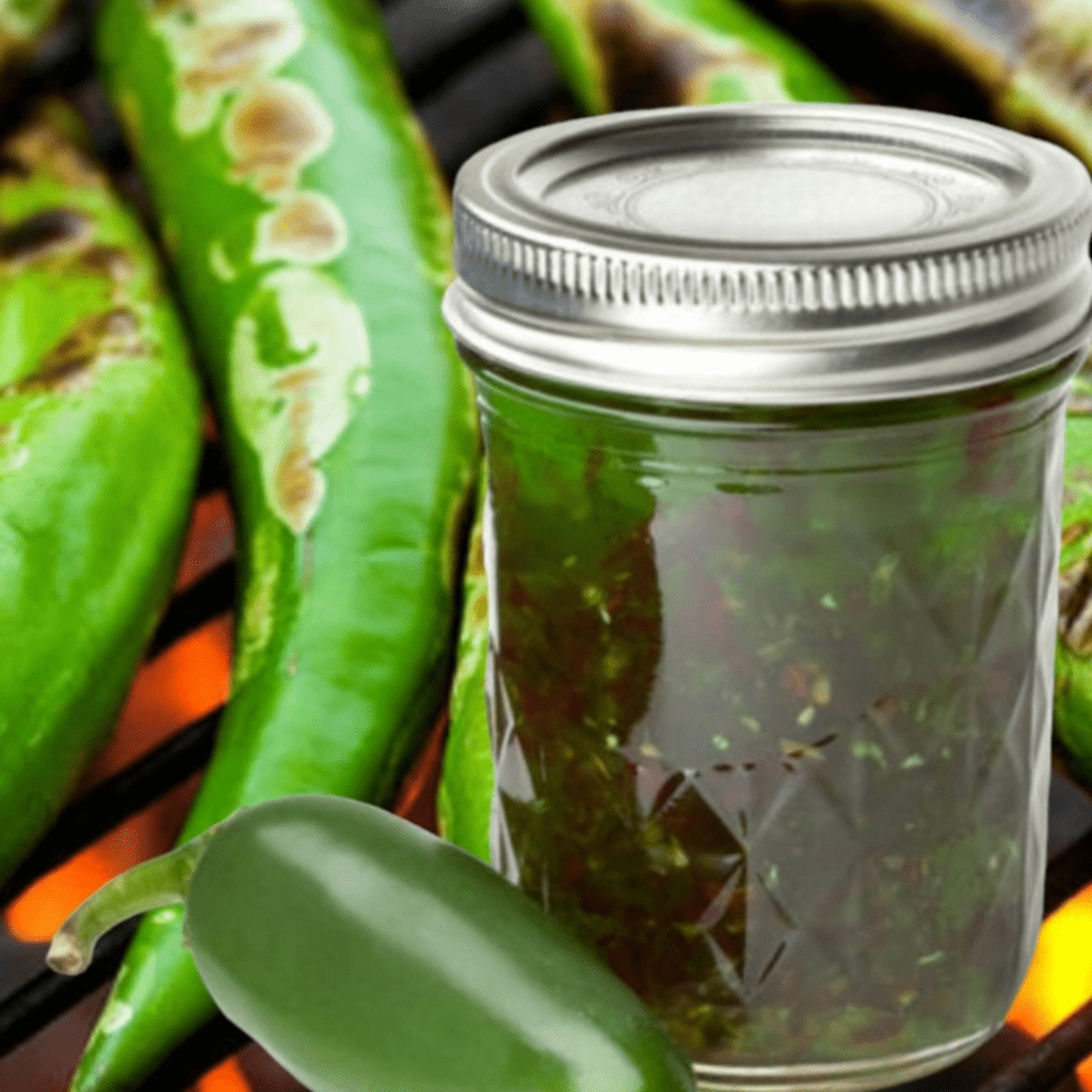 Image illustrates roasted pepper jam.