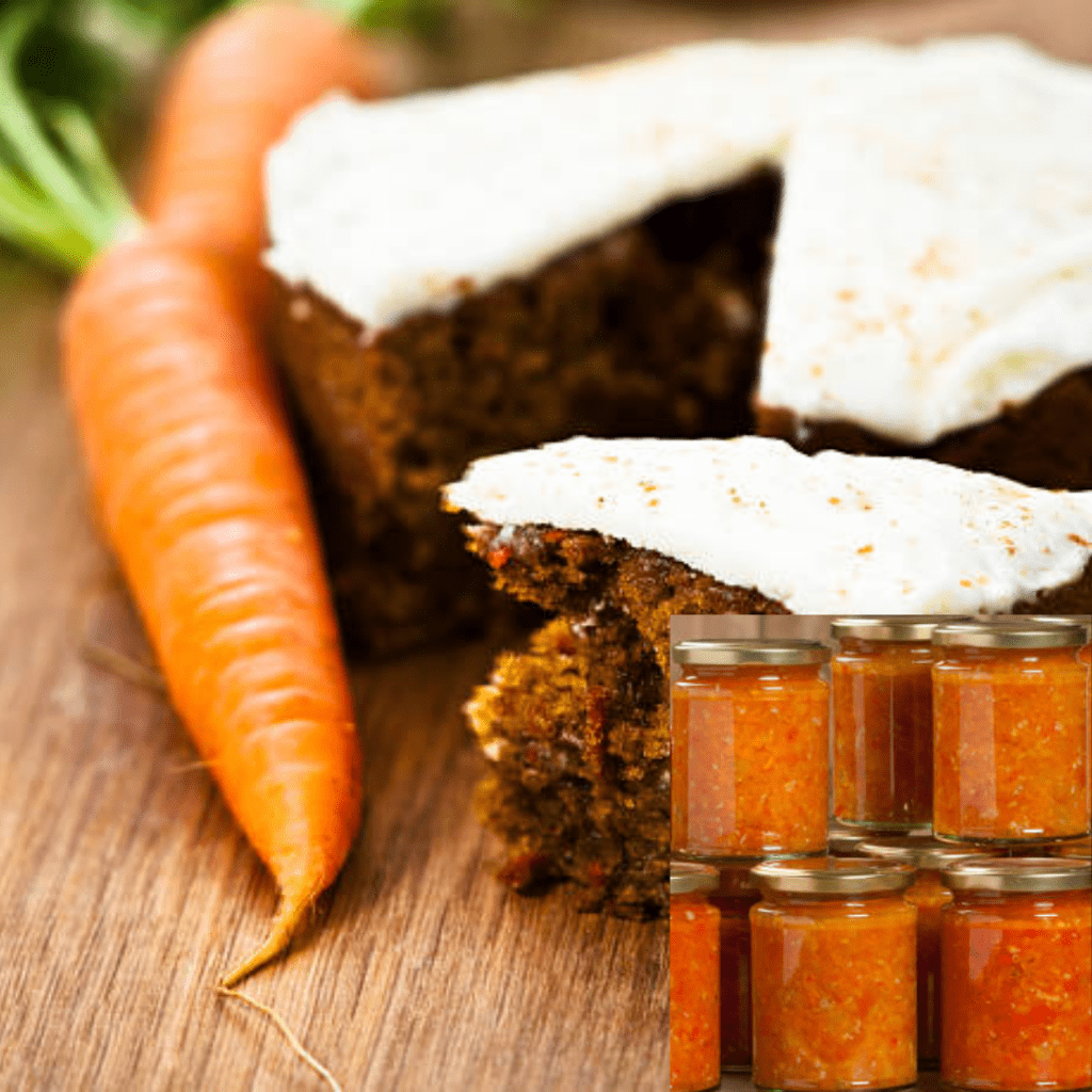 Image illustrates carrot cake jam.
