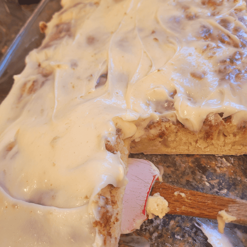 Image illustrates cinnamon rolls sourdough focaccia.