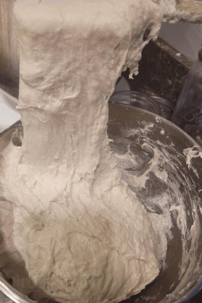 Image illustrates stretch and folds for sourdough.