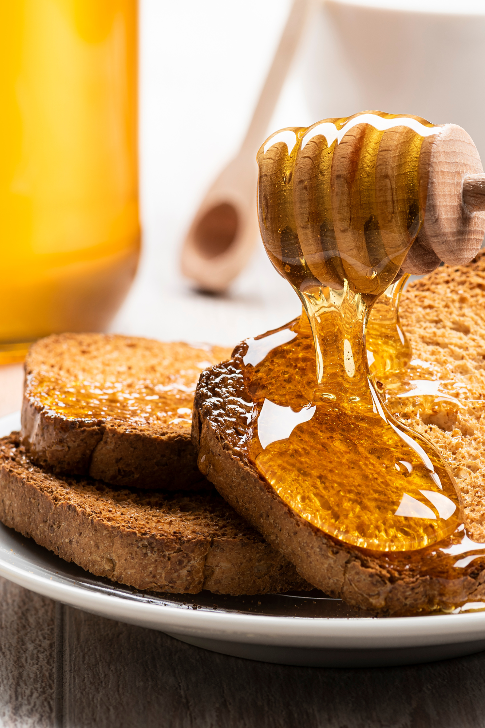 Image illustrates honey sourdough bread.