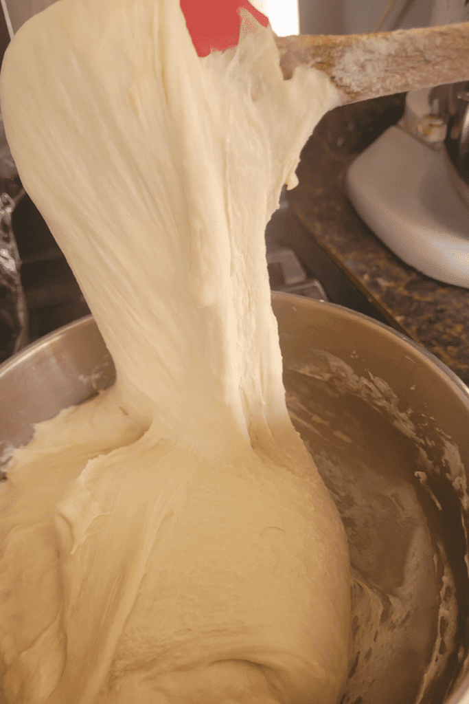 Image illustrates sourdough stretch and folds.