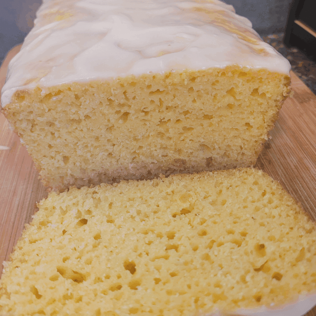 Image illustrates sourdough lemon supreme quick bread.