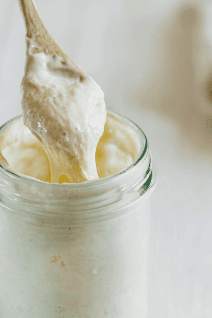 Image illustrates sourdough starter.