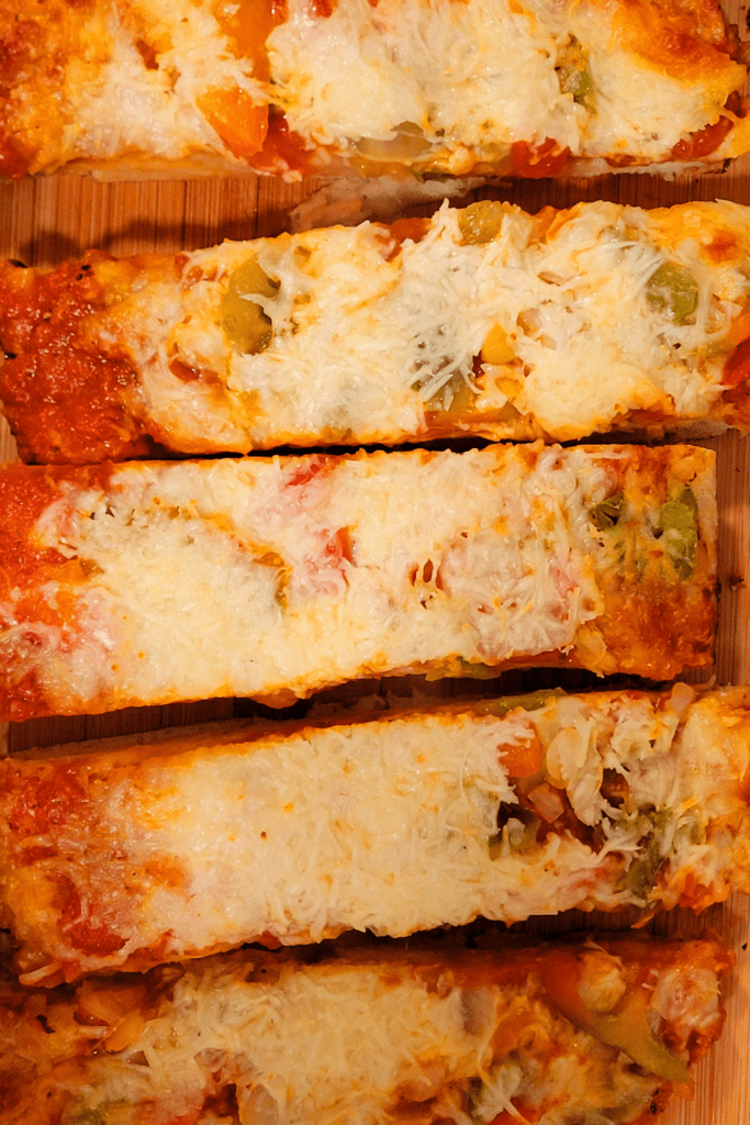 Image illustrates pizza sourdough focaccia.