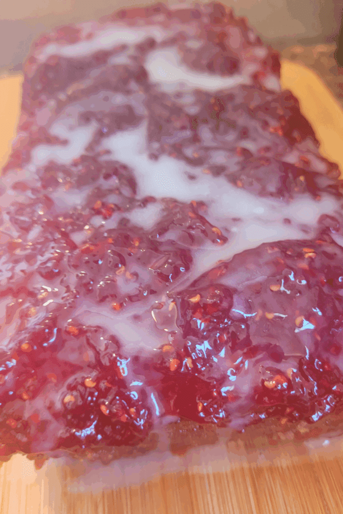 Image illustrates jelly donut quick bread.