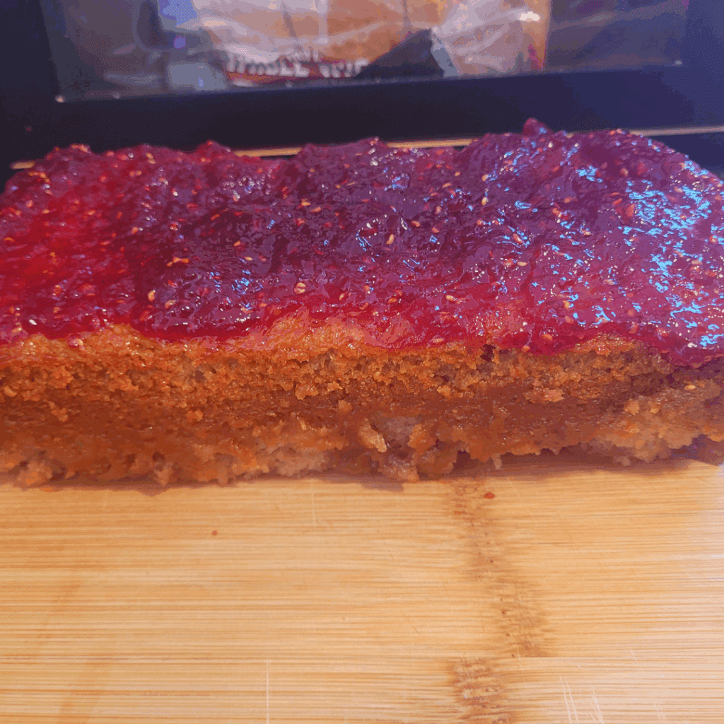 Image illustrates jelly donut quick bread.