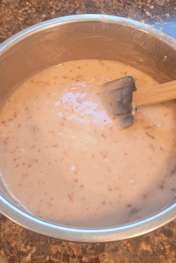 Image illustrates jelly donut quick bread batter.
