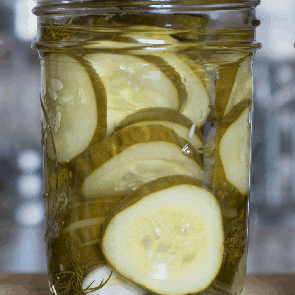 Image illustrates refrigerator pickles.