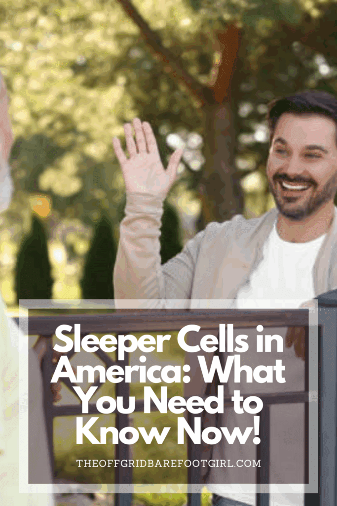 Image illustrates a Pinterest pin of friendly neighbors demonstrating sleeper cells in America.