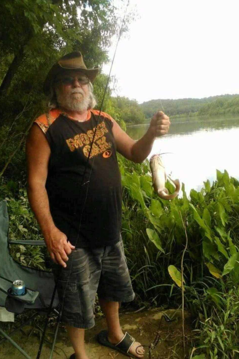 Image illustrates a fisherman, The Off Grid Barefoot Girl's dad.